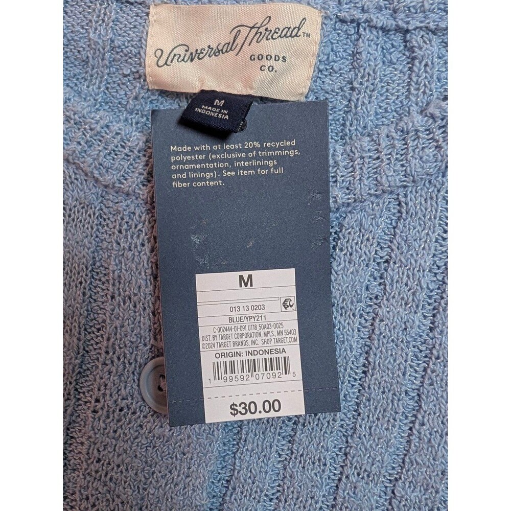 Women's Universal Thread Rib Cardigan Blue Medium - Picture 6 of 7